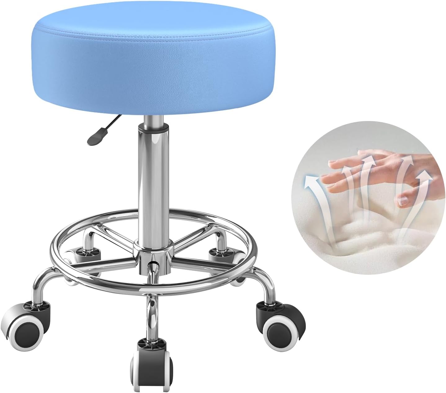 Rolling Stool with Wheels for Salon, Office, and Tattoo Use