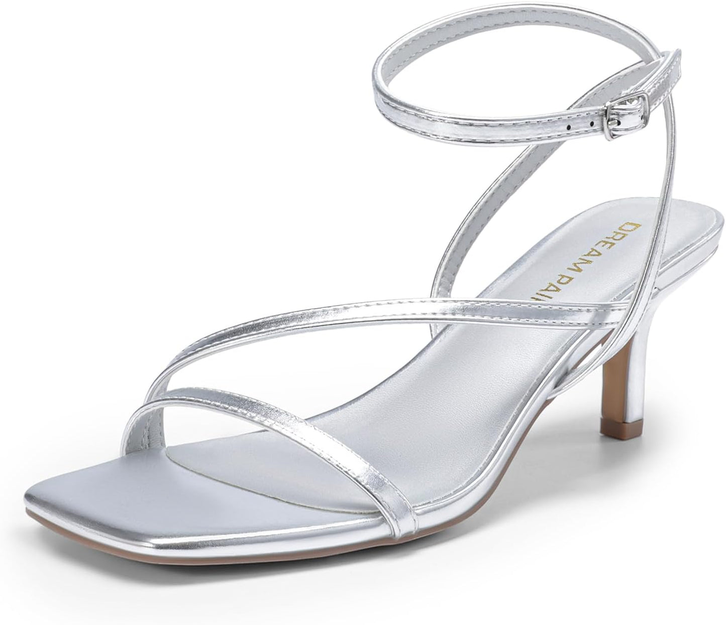 DREAM PAIRS Women's Strappy Open Toe Heeled Sandals for Comfort