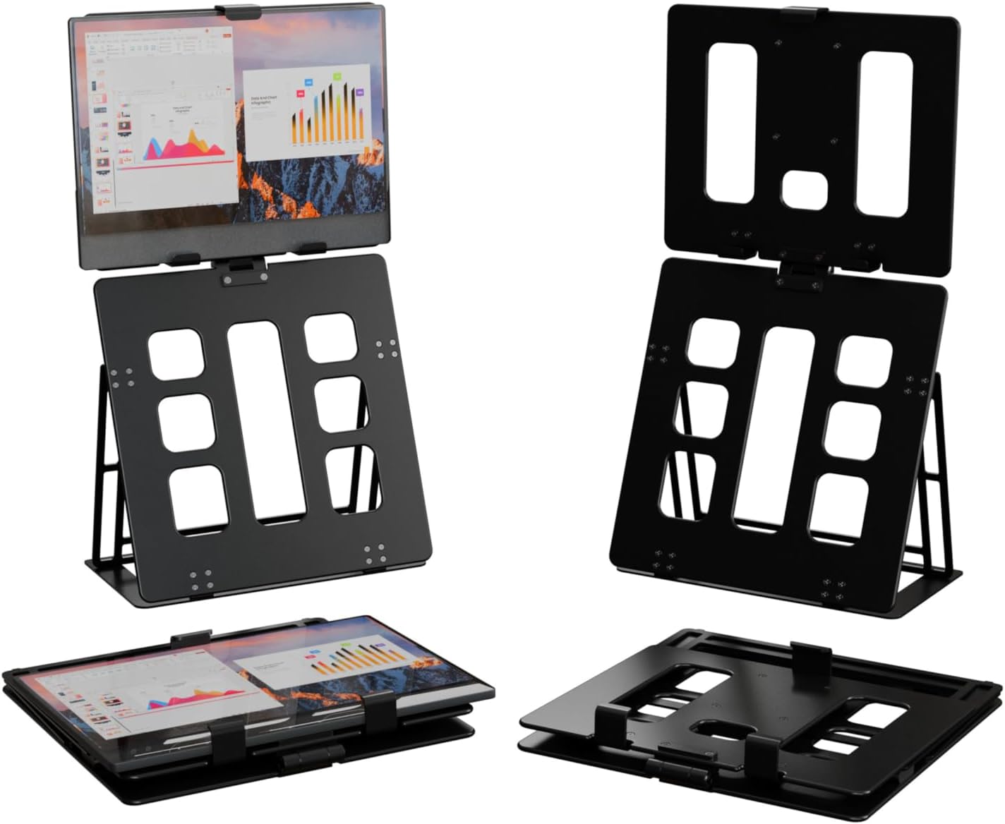 Travel-Friendly Tablet Holder Stand - Foldable & Clamp Retention - HNL