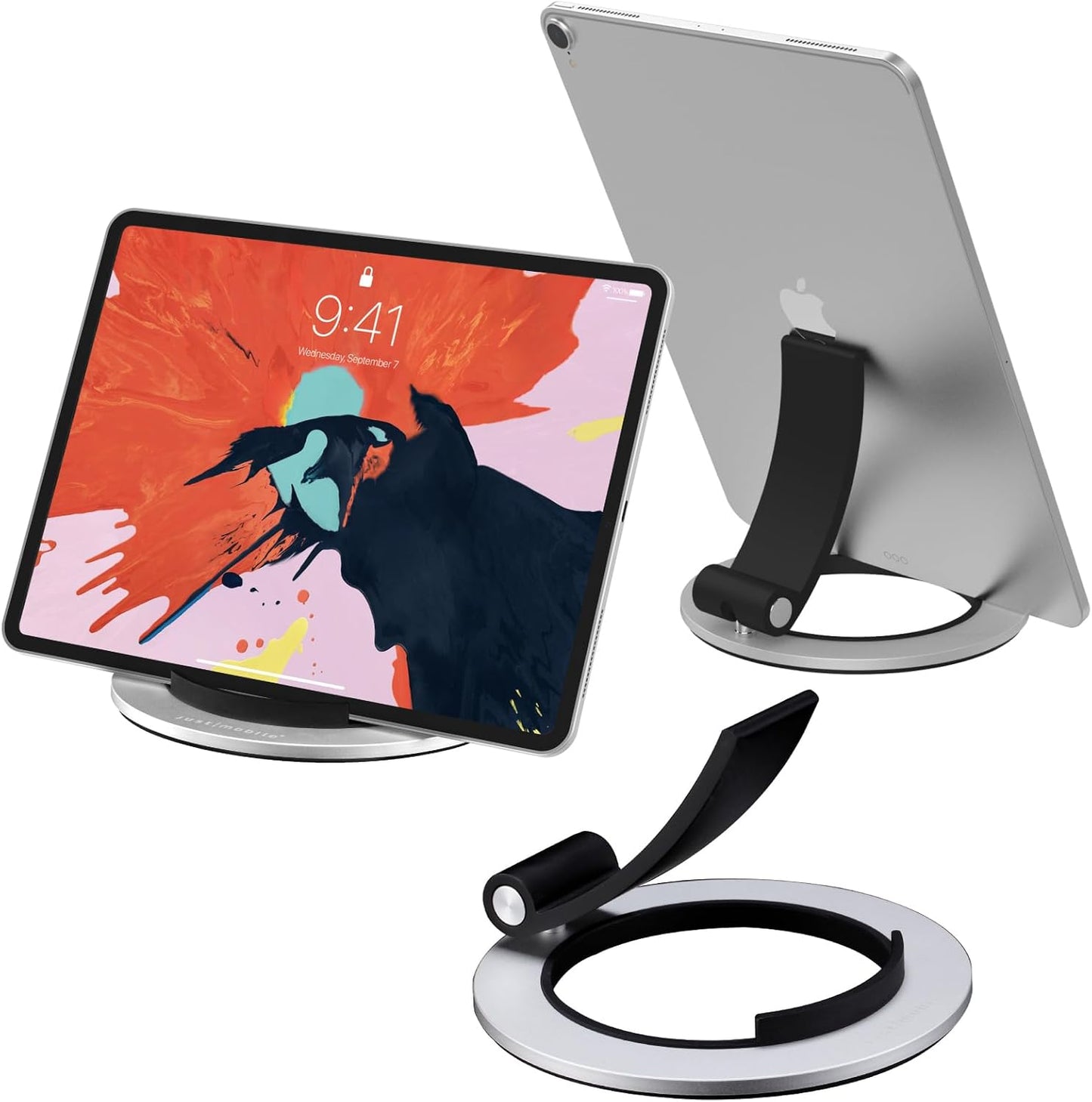 Just Mobile Encore iPad Stand: Foldable Aluminum Tablet Holder