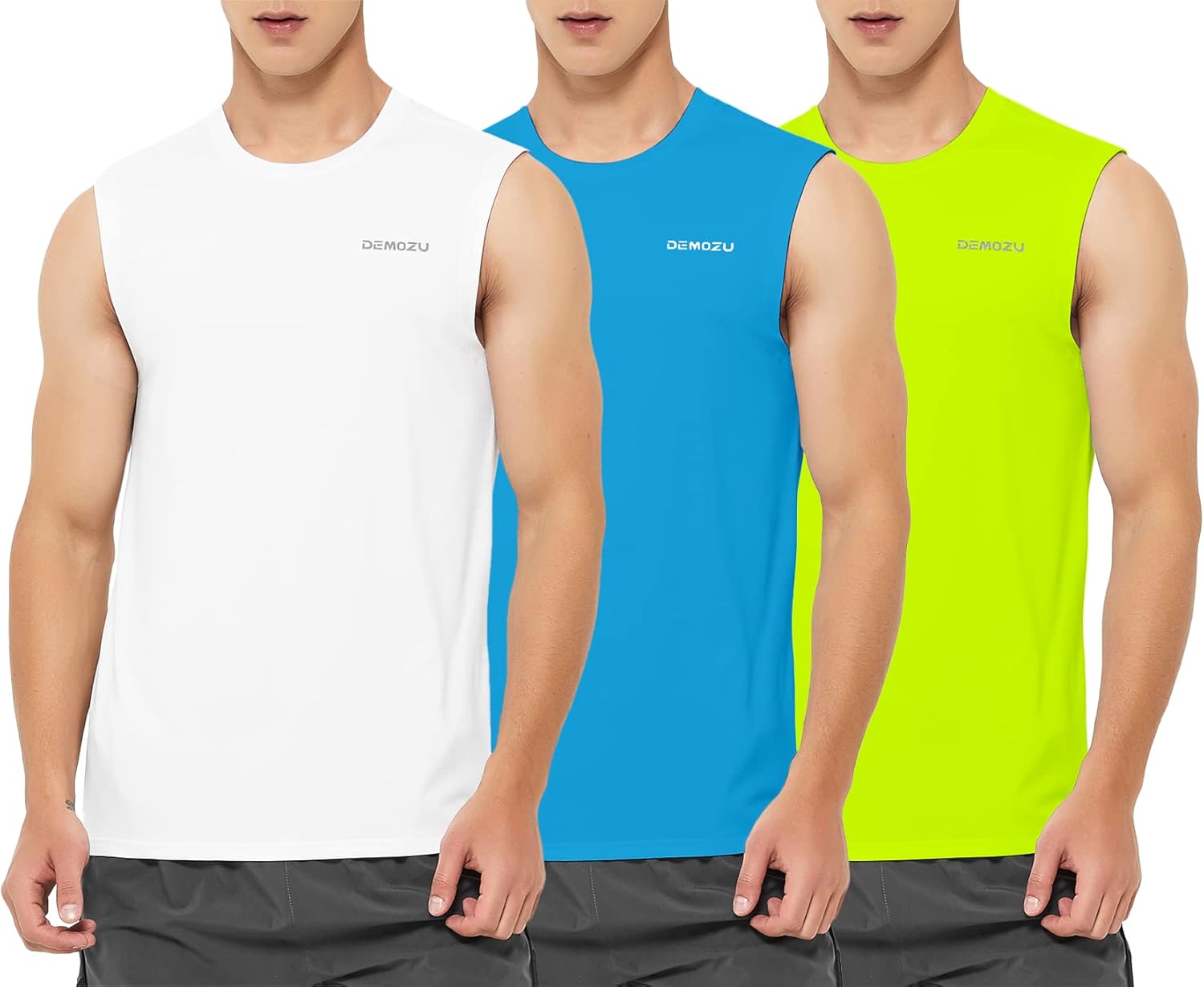 DEMOZU Men's Sleeveless Workout Shirt for Gym and Running