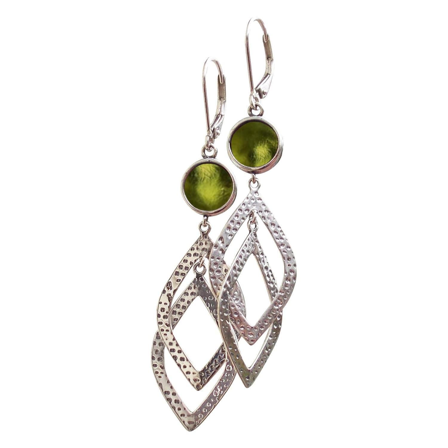 Handmade Recycled Antique Glass Cascade Earrings for Unique Style