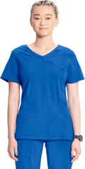 Infinity Mock Wrap Nurse Scrubs Top - Flattering, Stretch Back Panel