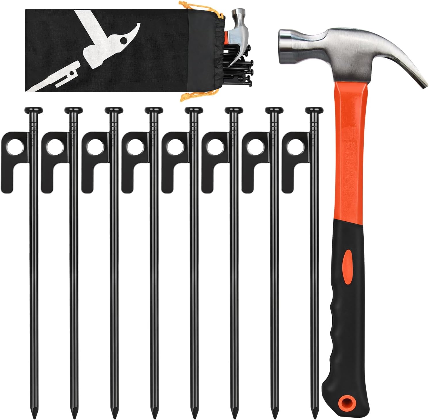 Rock-Solid Tent Stakes & Hammer Set 