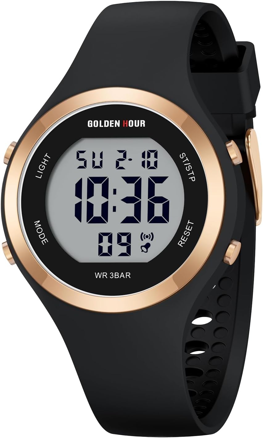 Waterproof Women's Digital Sport Watch by GOLDEN HOUR