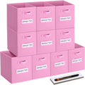 11x11 Storage Cube Bins Set of 10 - Foldable Fabric Cube Organizers