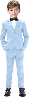 Boys Black and Navy 5-Piece Slim Fit Suit for Wedding - Classic Look