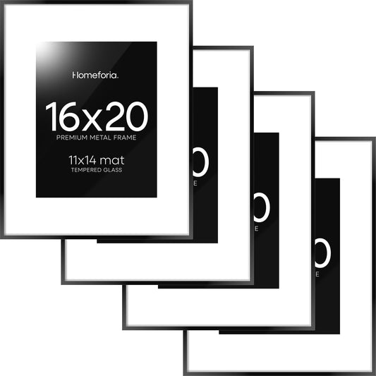 16x20 Black Picture Frame with Mat for Stylish Home Decor