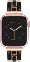 Anne Klein Fashion Bracelet for Apple Watch - Chic Enamel Link Band