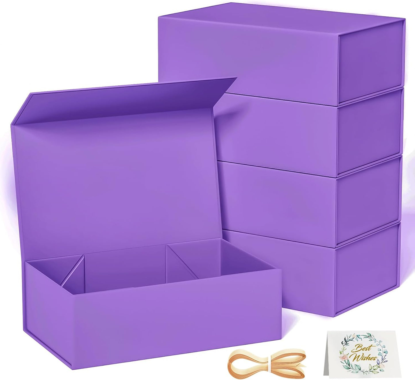 5 Pack Purple Gift Box with Magnetic Closure for All Occasions