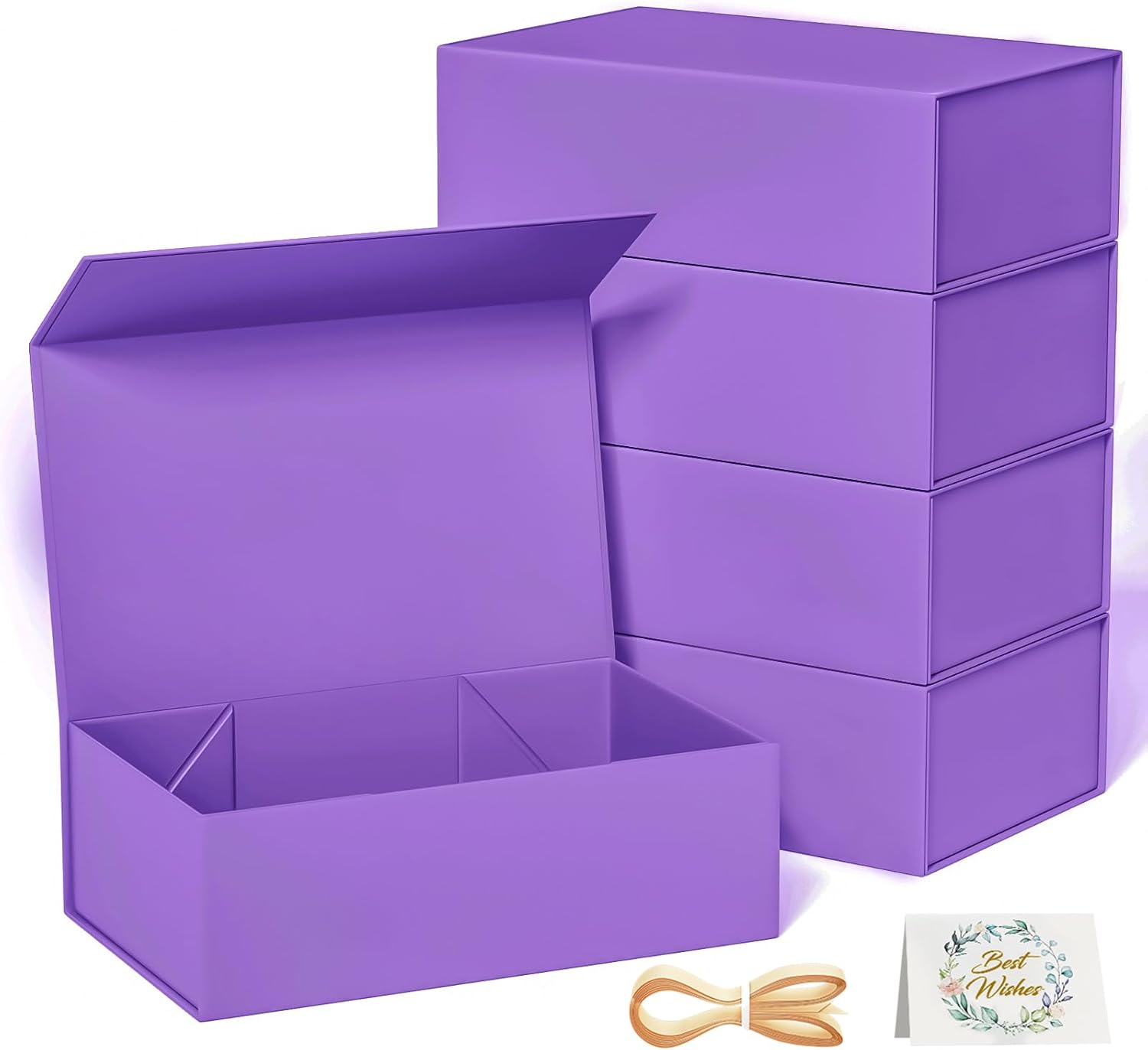 5 Pack Purple Gift Box with Magnetic Closure for All Occasions