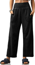 Cicy Bell Womens Smocked Barrel Jeans High Waisted Baggy Pull On pants