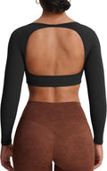 Long Sleeve Crop Top Clarissa Backless Workout Top - Supportive Fit