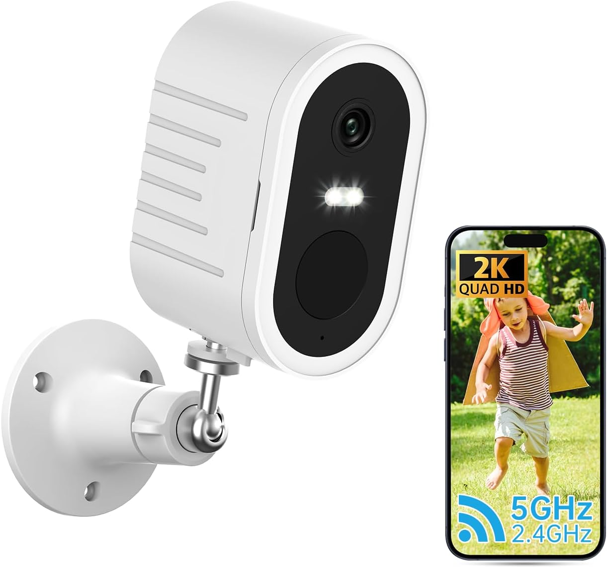 2K Wireless Outdoor Security Cameras with Night Vision & Alerts