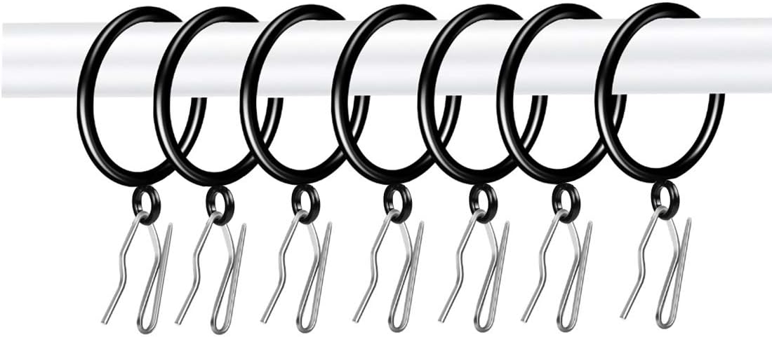 Adiyer 1.5 Black Drapery Rings Set - Effortless Curtain Installation