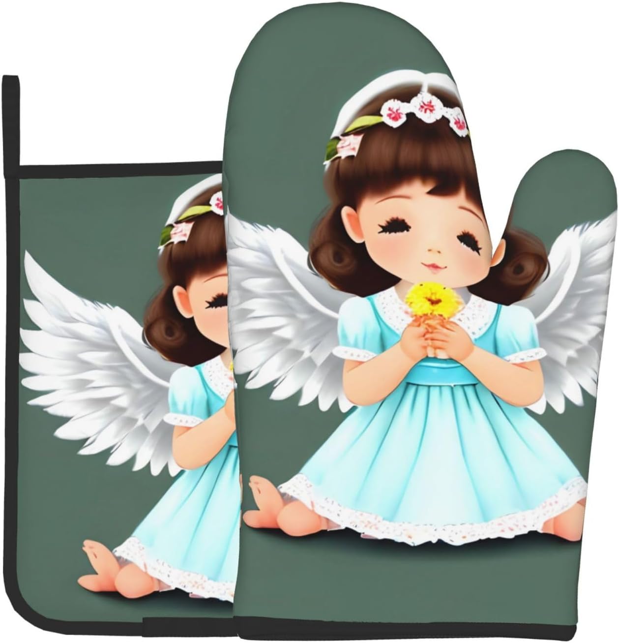 Angel Pattern Heat-Insulating Gloves Set | WBQLSL