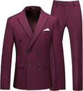 MOGU Mens 2 Piece Double Breasted Slim Fit Suit - Tuxedo Blazer