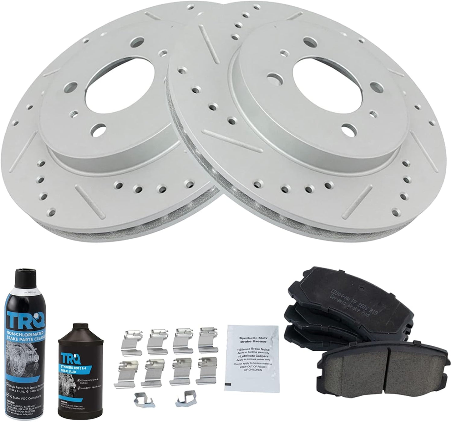 TRQ Front Performance Brake Pad & Rotor Kit for Mitsubishi Lancer