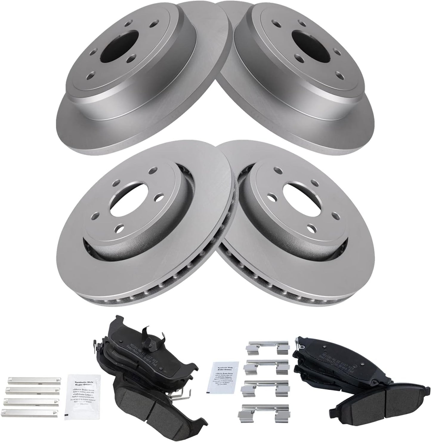TRQ Brake Pad & Rotor Kit for 2006-2010 Jeep Commander