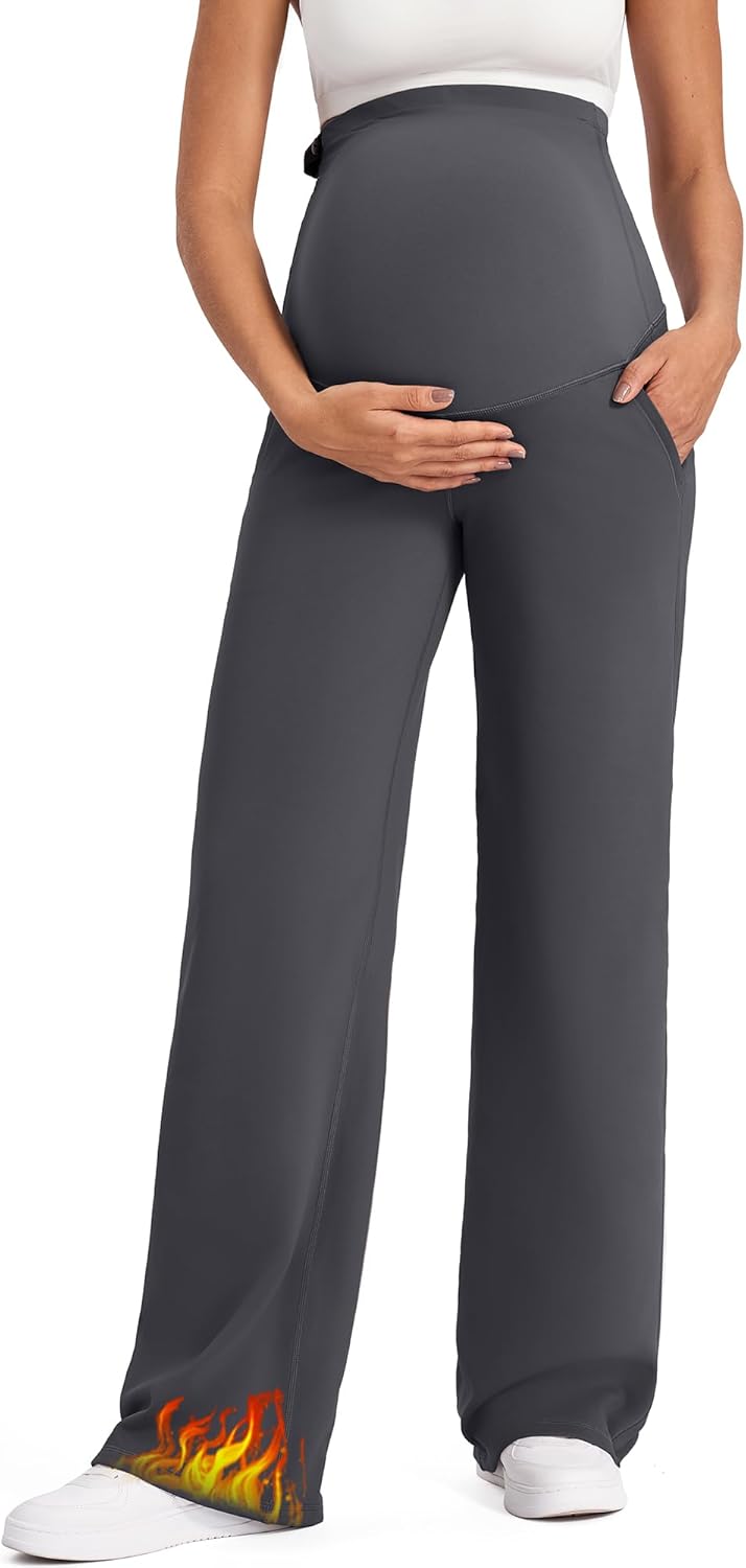 G4Free Fleece Lined Maternity Yoga Pants for Comfort and Style