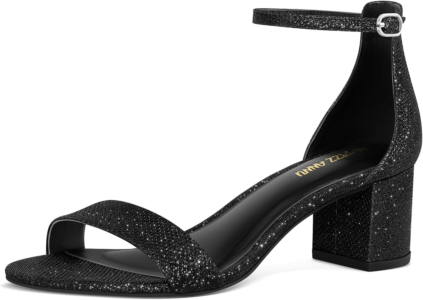 PIZZ ANNU Women's Low Block Chunky Heels Sandals for Comfort