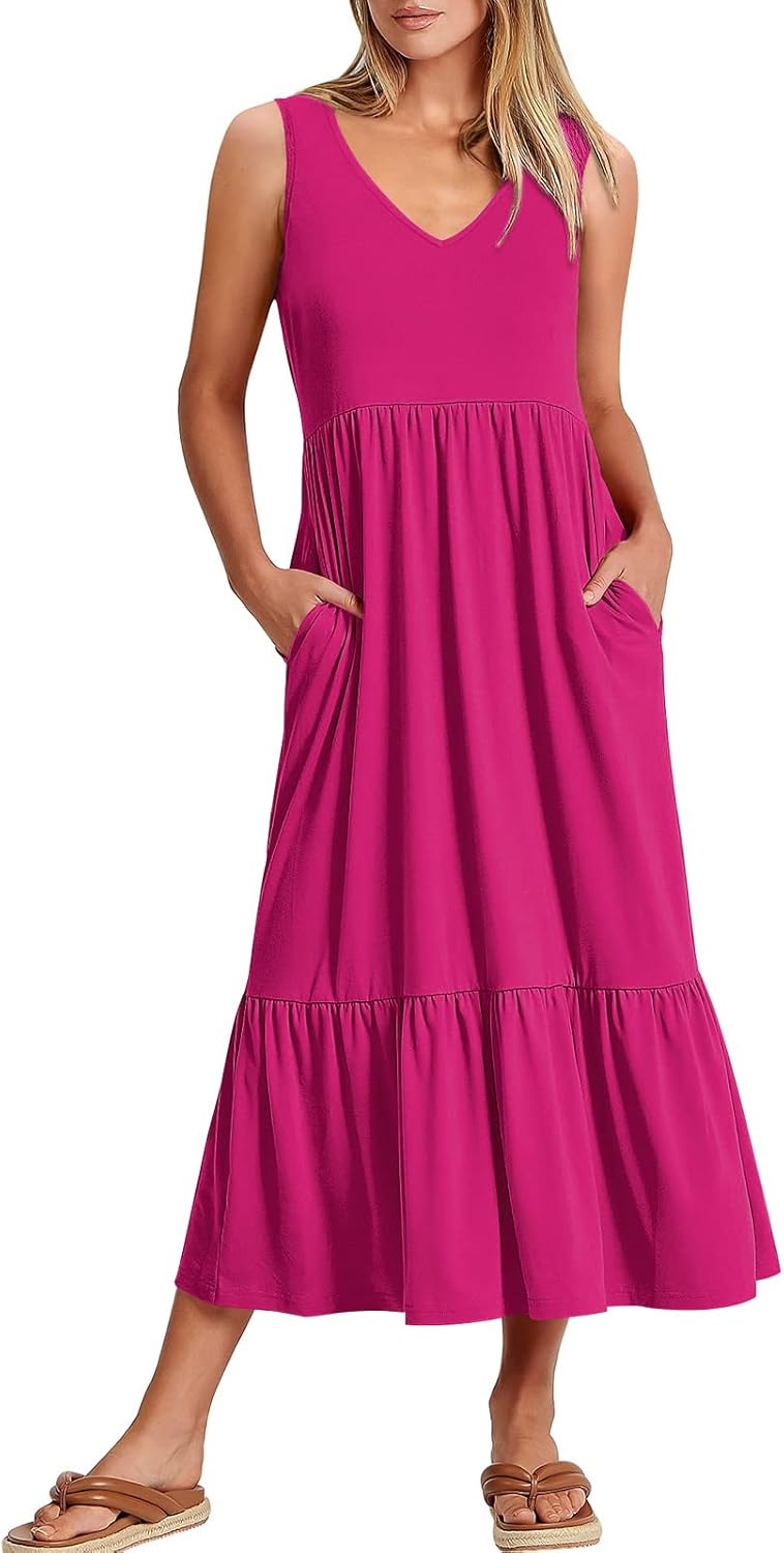 ANRABESS Womens Summer Maxi Dresses for Casual Beach Wear