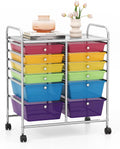 GOFLAME 12-Drawer Rolling Storage Cart - Mobile Organizer with Locking