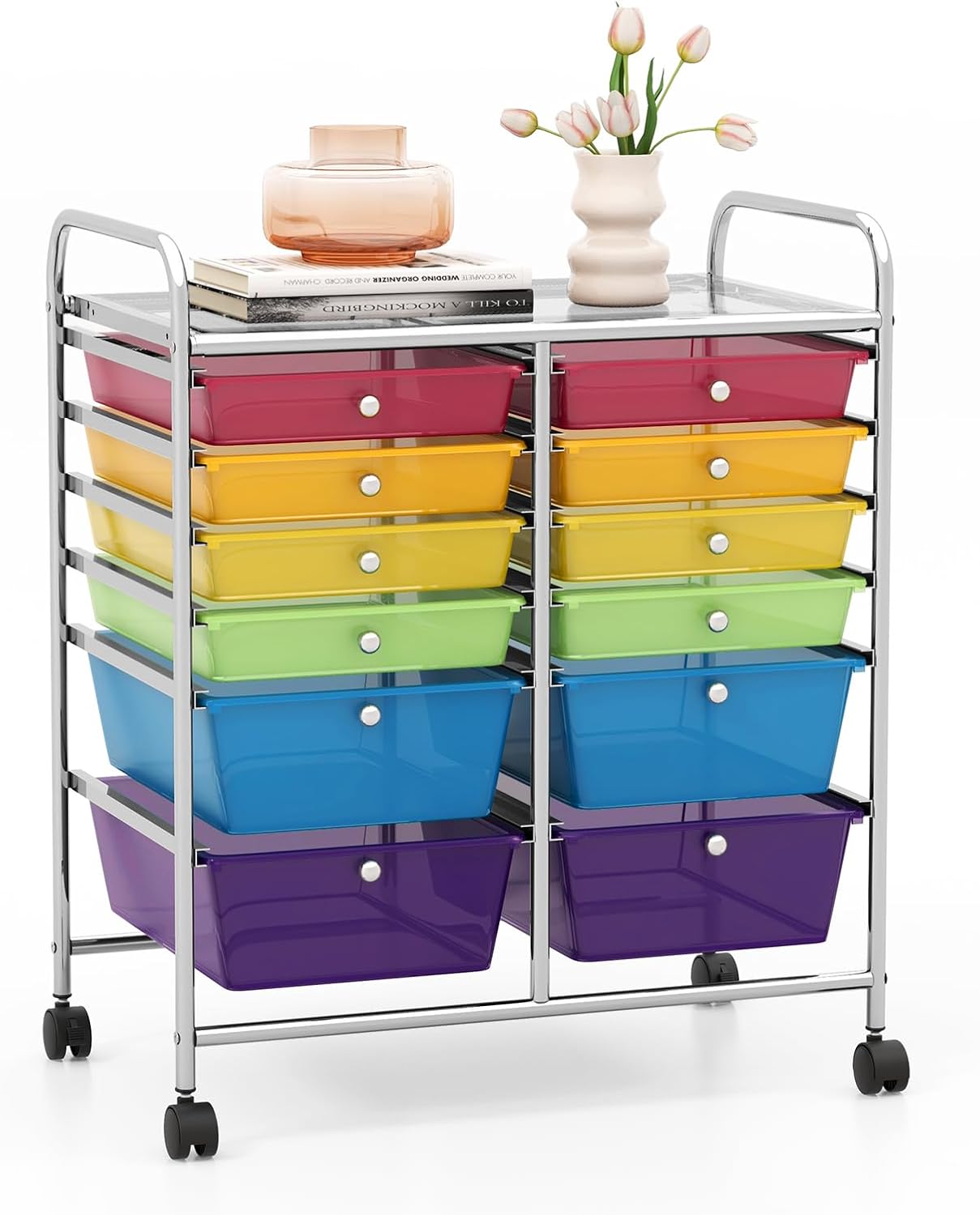 GOFLAME 12-Drawer Rolling Storage Cart for Home and Office