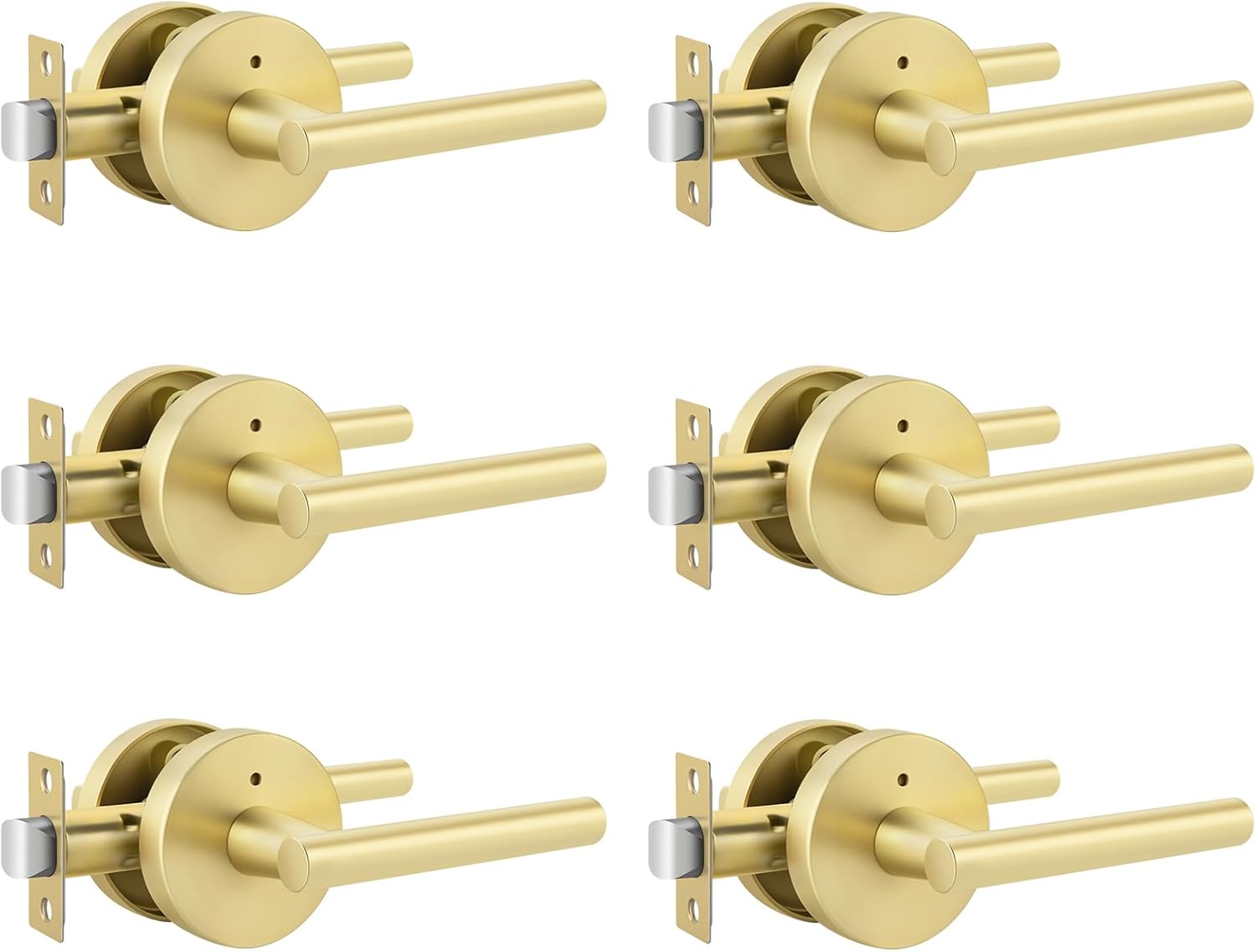 Modern Gold Door Handles for Bedroom and Bathroom Privacy
