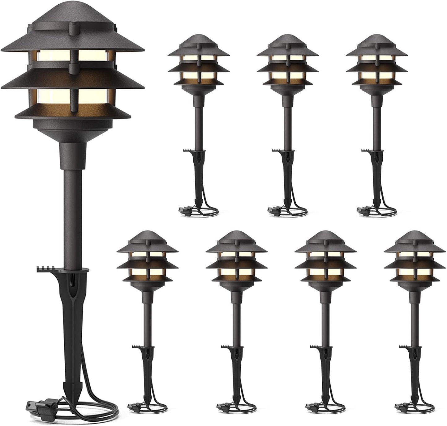 GOODSMANN Landscape Lighting 8PK Pathway Lights for Outdoors