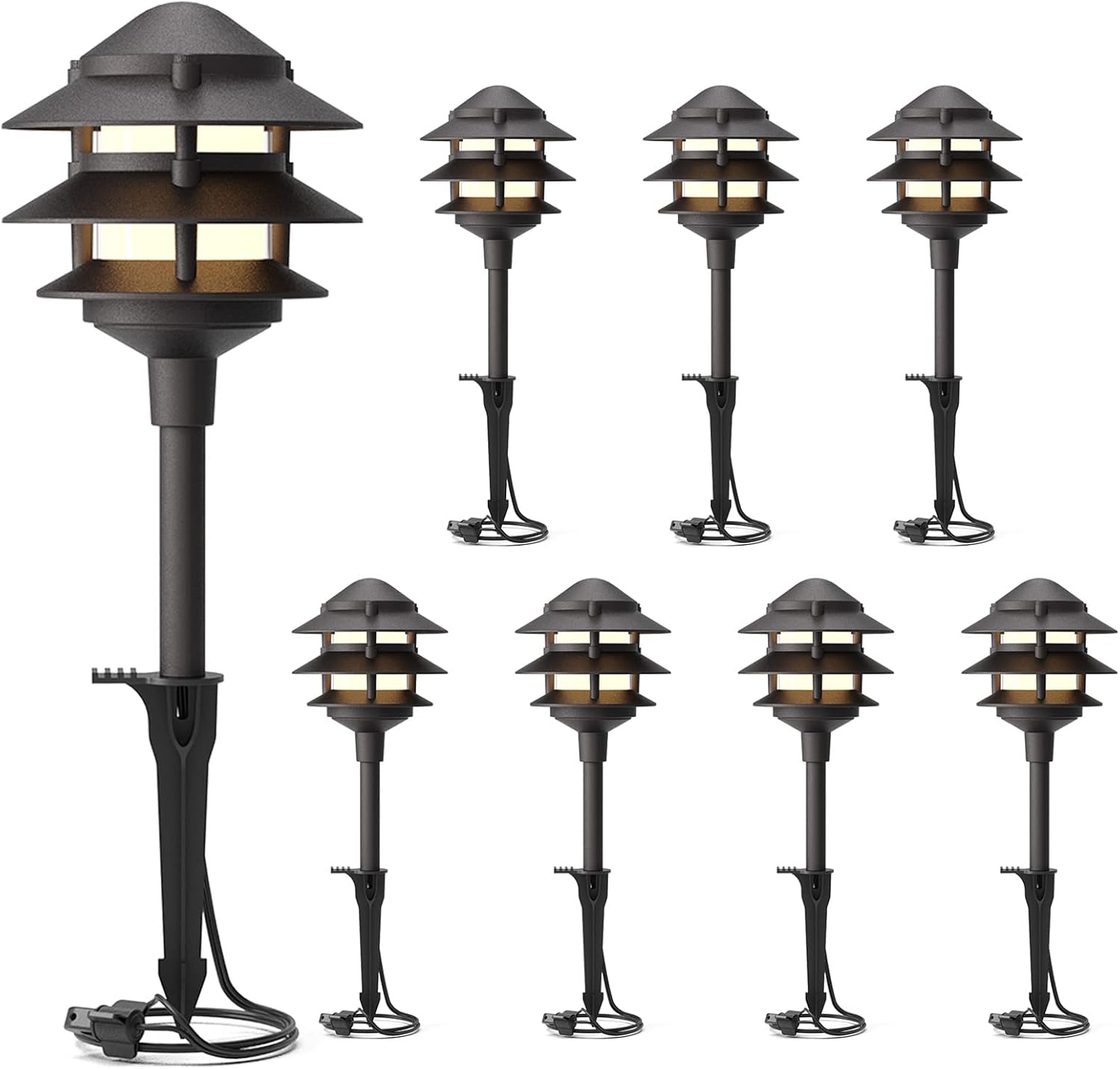 GOODSMANN Landscape Lighting 8PK Pathway Lights for Outdoors