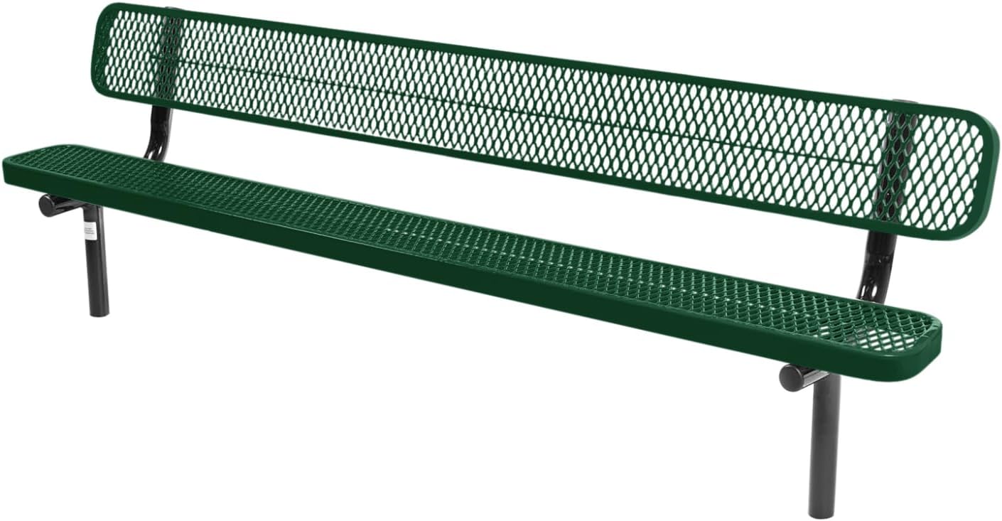 Coated Outdoor Furniture Heavy-Duty Outdoor Bench Green