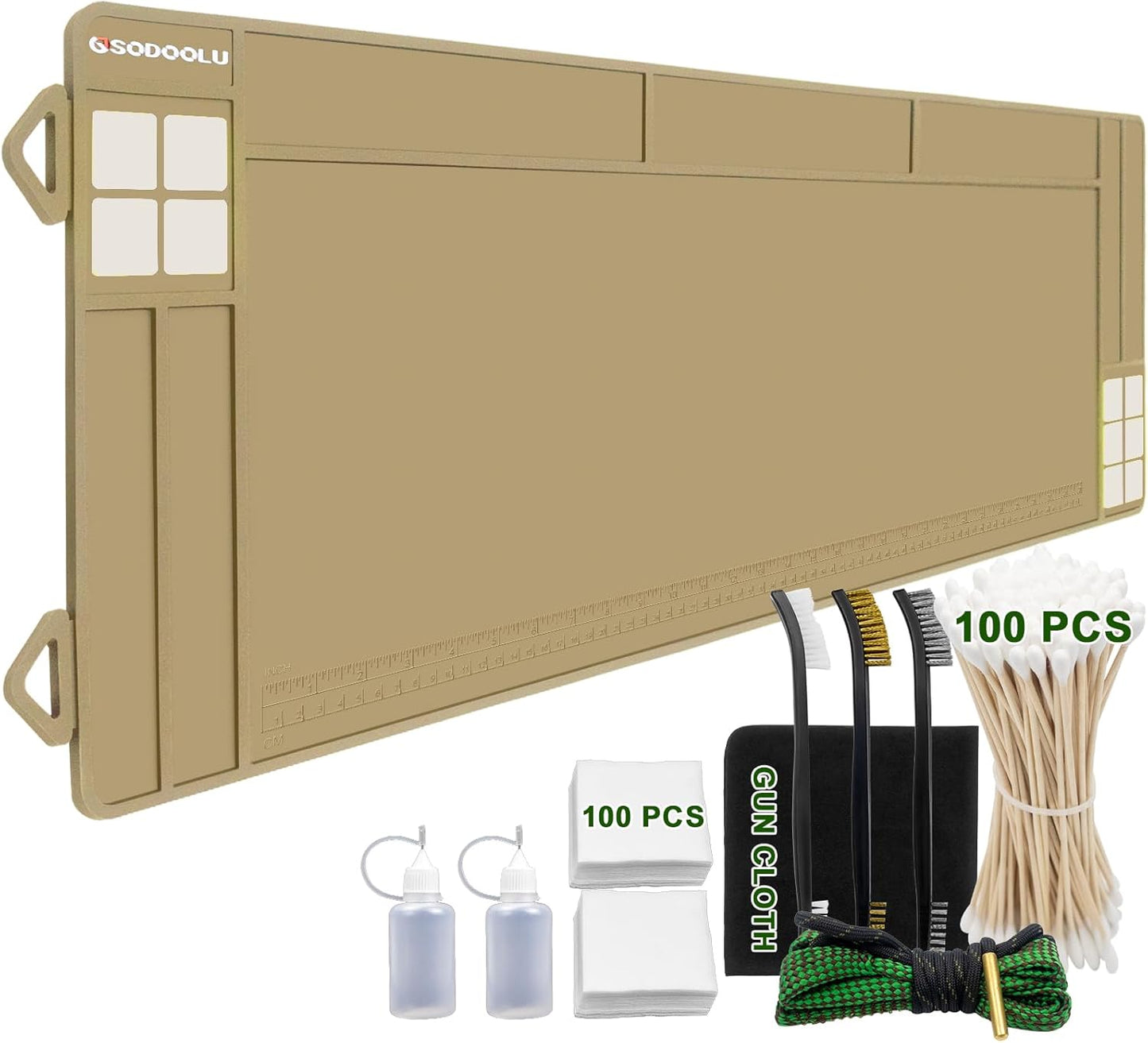 Gun Cleaning Mat Large with Magnetic Points and Supplies Included