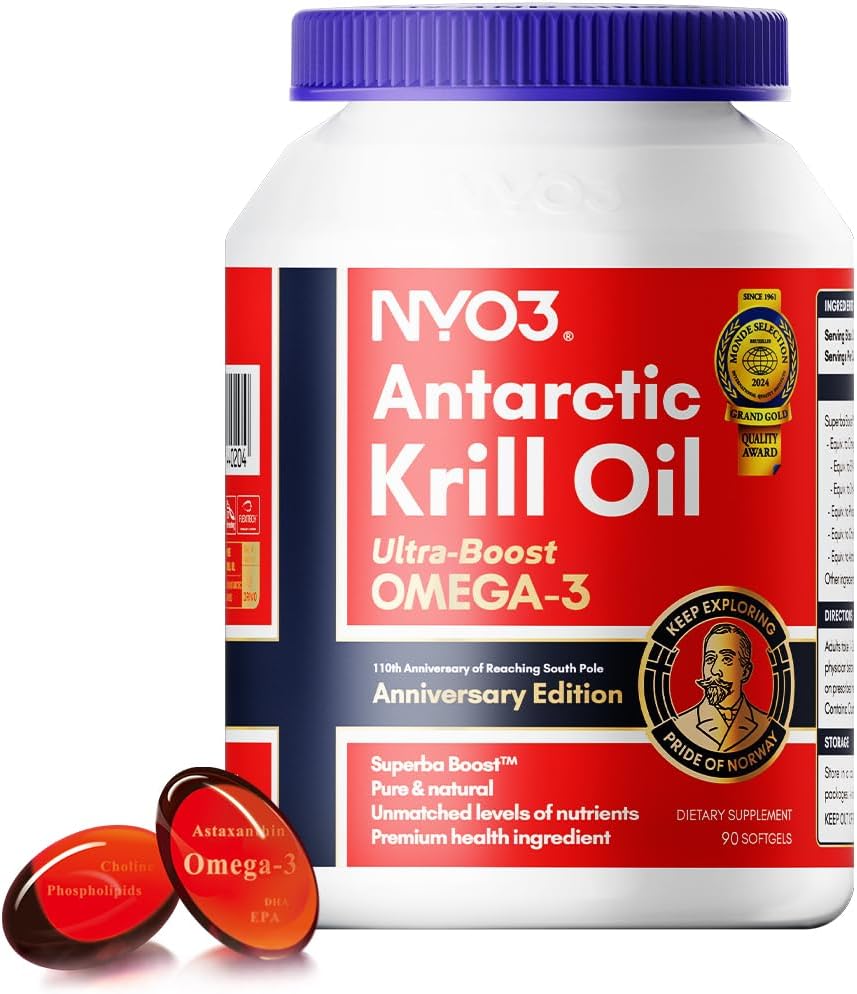 Krill Oil Omega 3 Supplement 1000mg for Heart and Brain Health