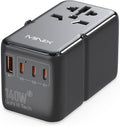 MINIX 140W Universal Travel Adapter - Compact 4-Port GaN Charger