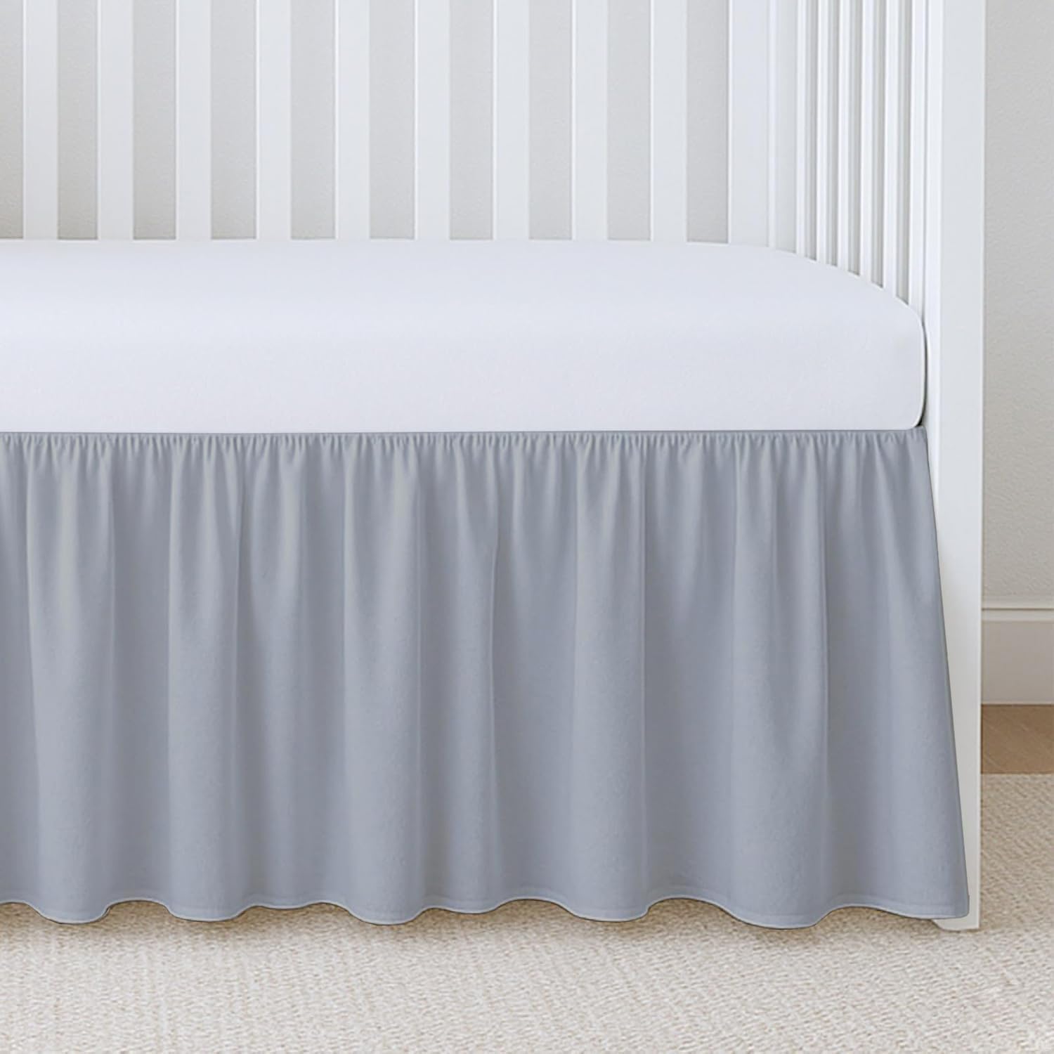 Crib Ruffle Bed Skirt Microfiber Nursery Bedding for Baby Girls