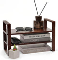 Desk Organizer Adjustable Pine Desktop Shelf - No Assembly Needed