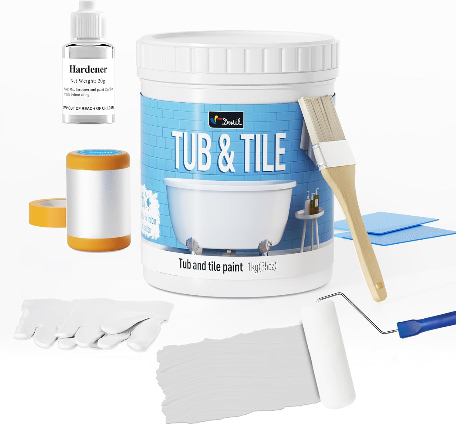 DWIL Tub and Tile Refinishing Kit for Quick Bathroom Updates