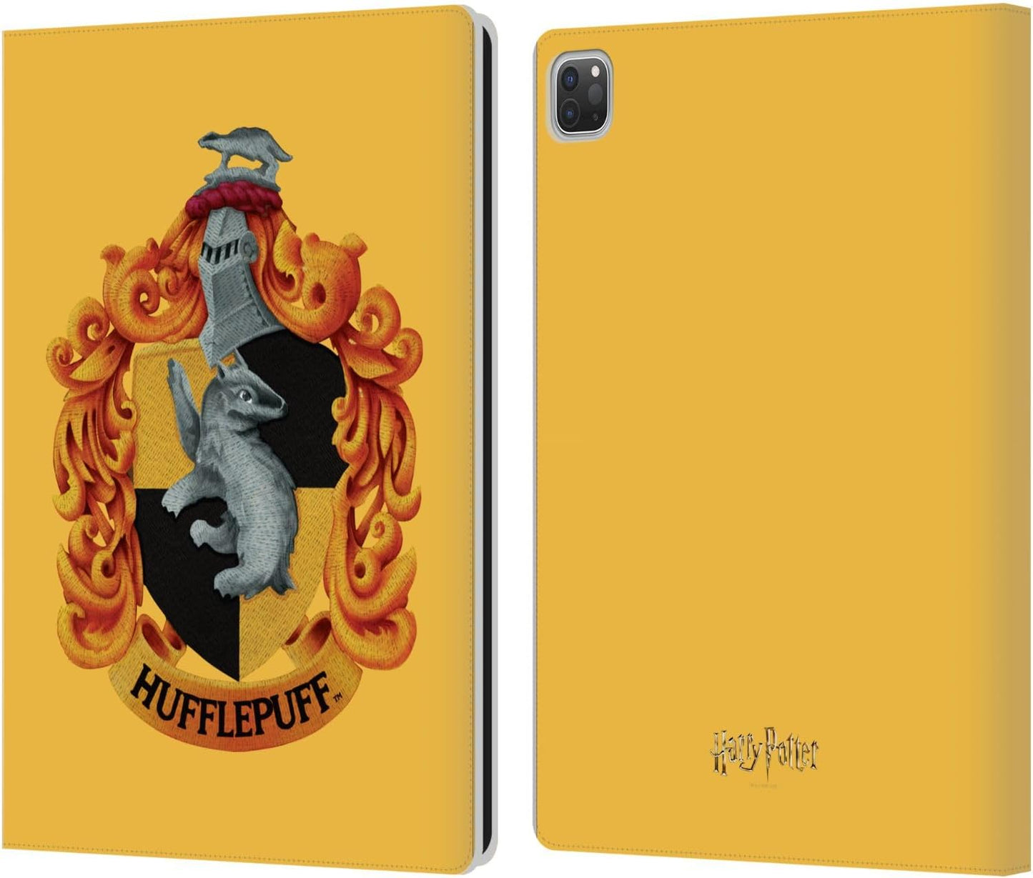 Harry Potter Hufflepuff Crest Leather Wallet Case for iPad Pro