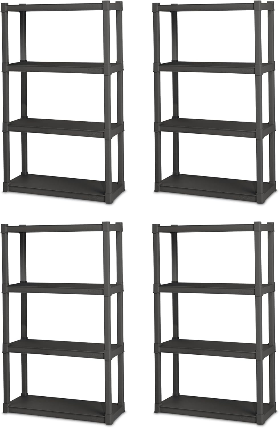 Heavy-Duty 4-Pack 4 Shelf Unit for Kitchen, Bathroom, Garage