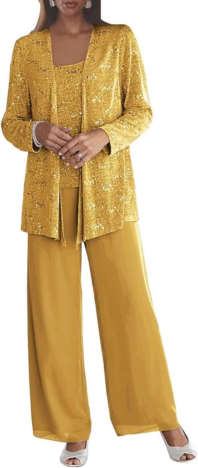 Chiffon Mother of The Bride Pant Suits for Elegant Weddings