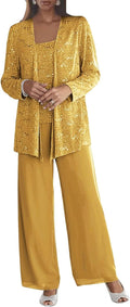 3 Pieces Chiffon Mother of The Bride Pant Suits (Style PHW6)