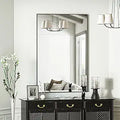 Wall Mirror 24 x 36 in Rectangular Black Metal Frame - HD Glass