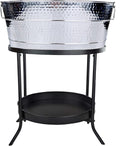 Metal Beverage Tub with Stand for Parties - Large Steel Drink Tub