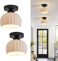Ceramic Semi Flush Mount Ceiling Light 2 Pack - Vintage Black Globes