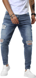 Mens Jeans Slim Fit Skinny Denim Stretch Tapered Jean Pants