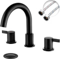 Two Handle 8in Widespread Bathroom Faucet 3 Holes - Matte Black