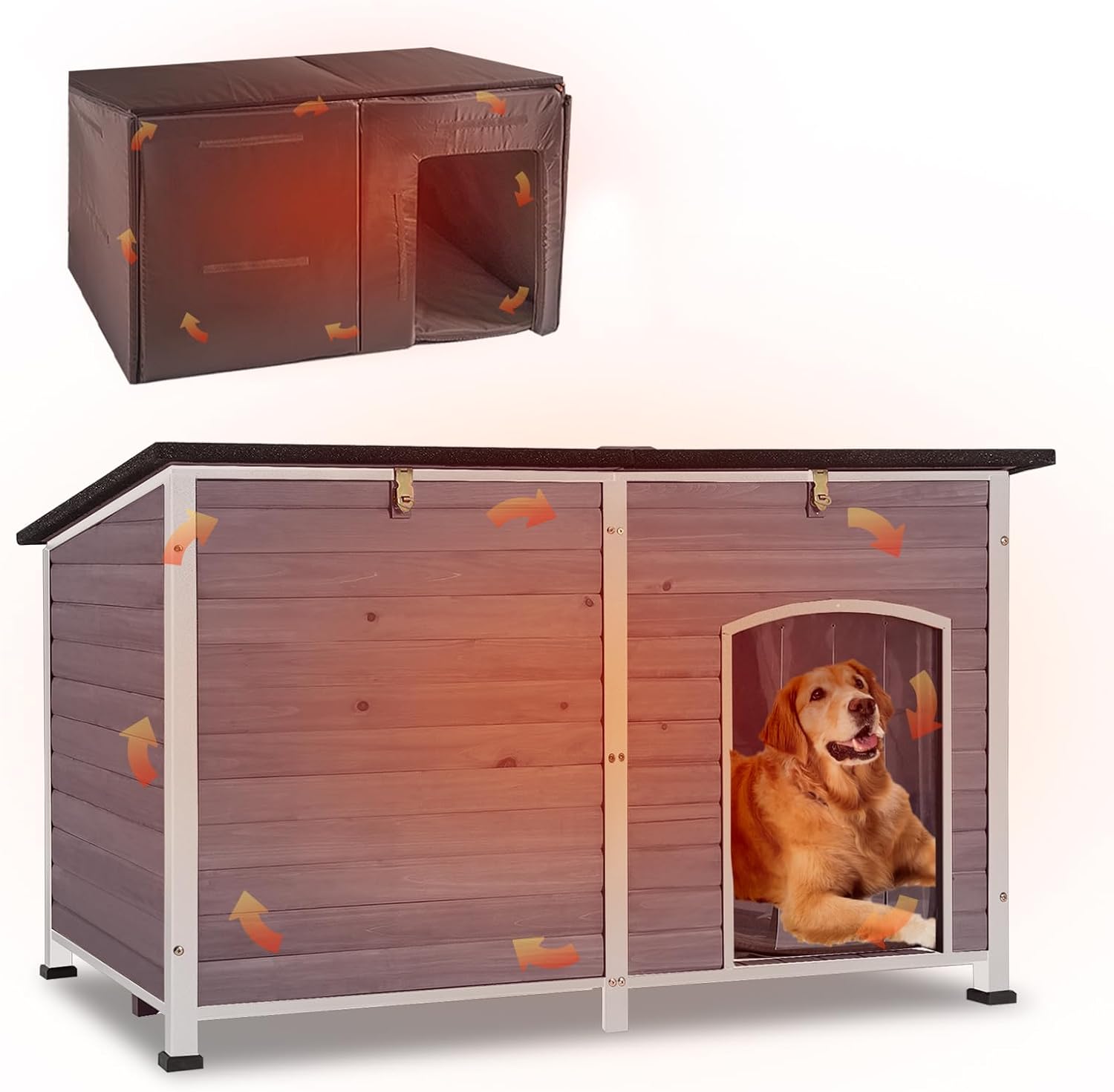 GUTINNEEN Outdoor Insulated Dog House for All Breeds Comfort