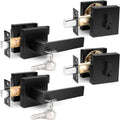 Probrico Square Entry Levers and Deadbolts Combo Pack - Keyed Alike