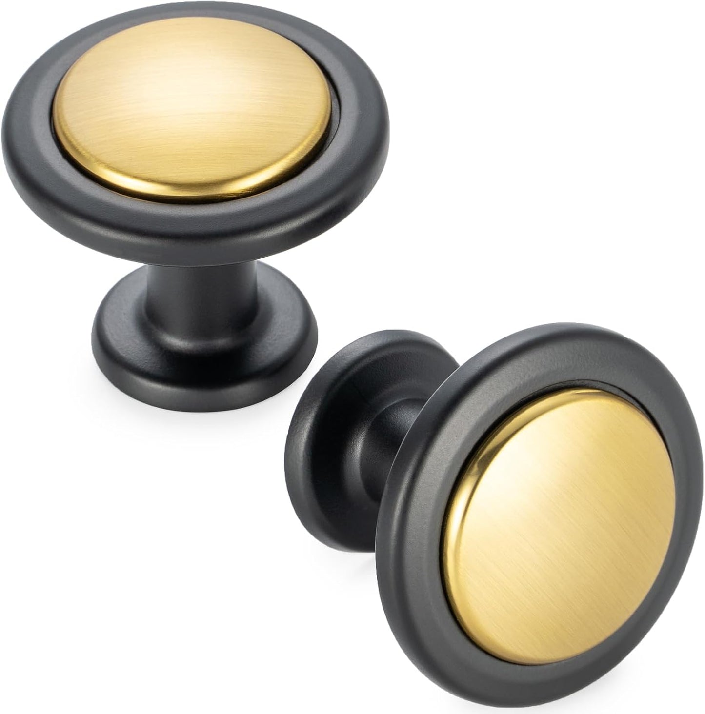 KOOFIZO 30 Pack Gold and Black Kitchen Cabinet Knobs for Home
